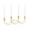 CosmoLiving by Cosmopolitan Gold Metal Contemporary Candelabra, 5" x 15" x 3"